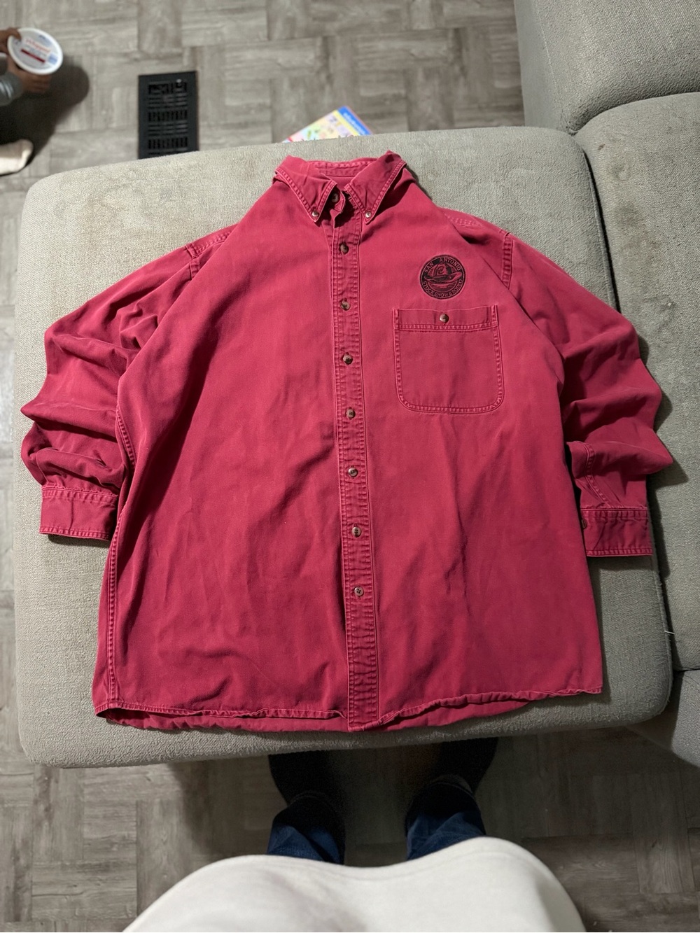 Vintage Gear for Sports Men's Red Long Sleeve Button Down
